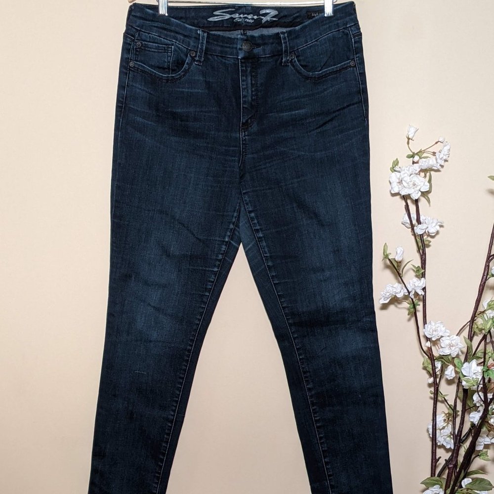 Seven7 Skinny High Rise Jeans Size 14. Navy Narrow Jeans.